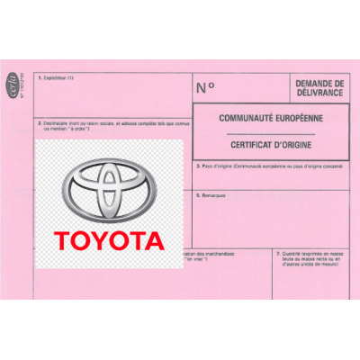 Certificado Europeu de Conformidade para o Toyota Utility