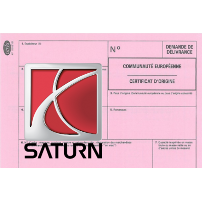 Certificado Europeo de Colección de Cumplimiento para Car Saturno.