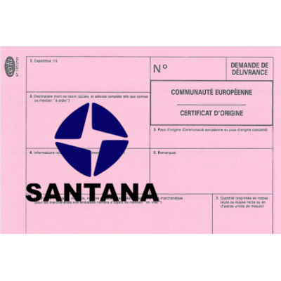 European Certificate of Compliance for Car Santana