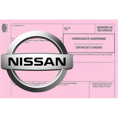 Certificado Europeu de Conformidade para o Carro Nissan