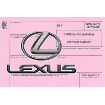 Certificado Europeu de Conformidade para Carros Lexus
