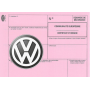 Certificado europeo de cumplimiento para el coche Volkswagen.