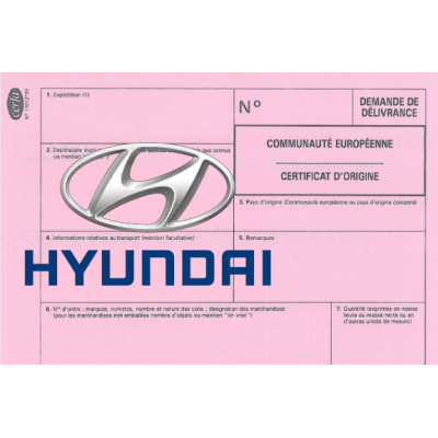 European Certificate of Compliance for Hyundai Car