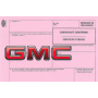 Certificado Europeu de Conformidade para o carro GMC